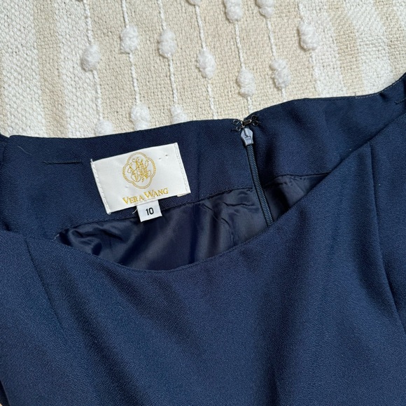 Vera Wang vintage navy knee length off the shoulder cocktail dress size 10 - Picture 6 of 10